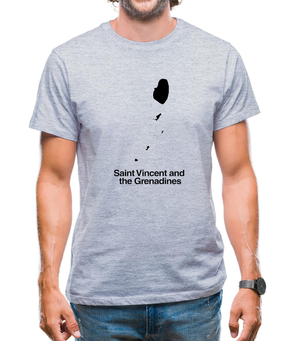 Saint Vincent And The Grenadines Silhouette Mens T-Shirt Saint Vincent And The Grenadines Silhouette Mens T-Shirt
