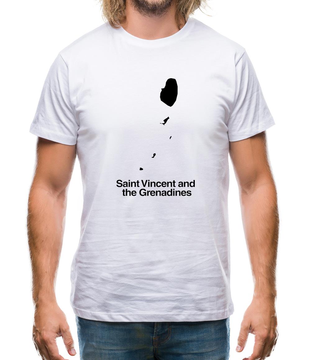 Saint Vincent And The Grenadines Silhouette Mens T-Shirt Saint Vincent And The Grenadines Silhouette Mens T-Shirt