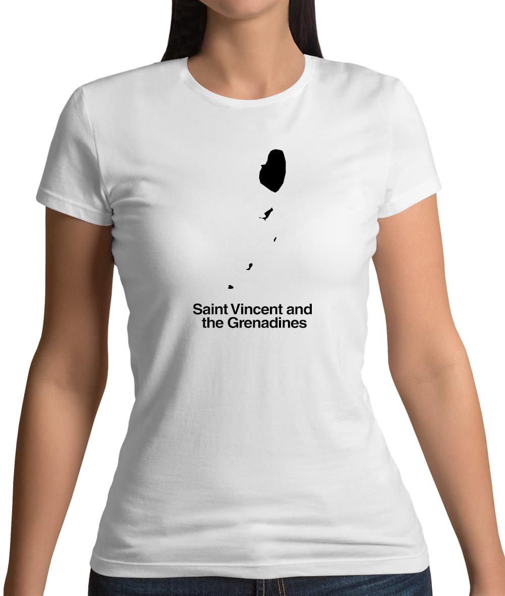 Saint Vincent And The Grenadines Silhouette Womens T-Shirt Saint Vincent And The Grenadines Silhouette Womens T-Shirt