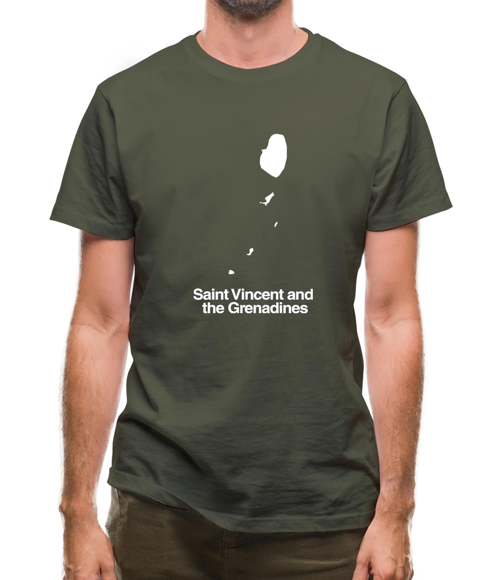 Saint Vincent And The Grenadines Silhouette Mens T-Shirt Saint Vincent And The Grenadines Silhouette Mens T-Shirt