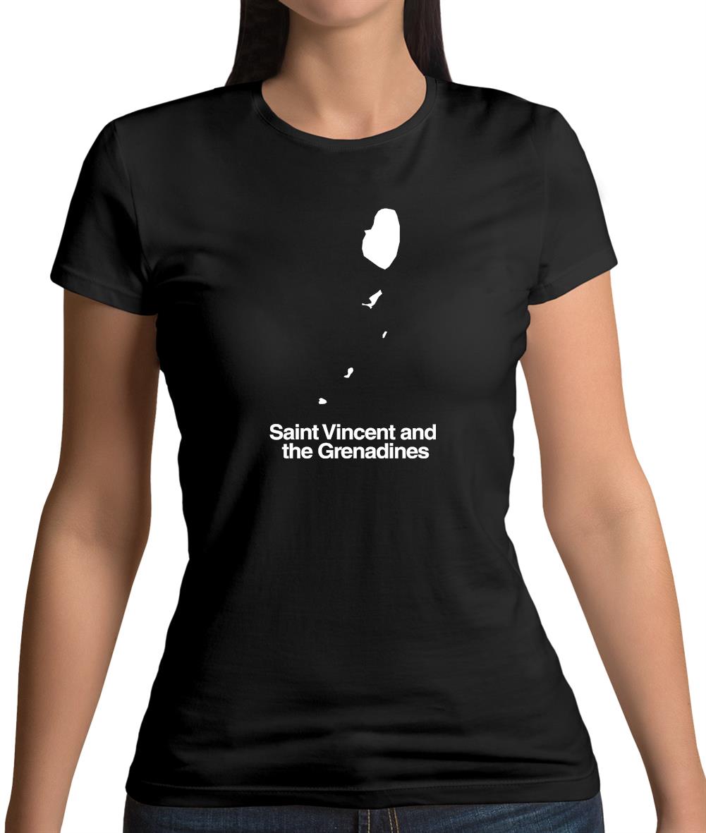 Saint Vincent And The Grenadines Silhouette Womens T-Shirt Saint Vincent And The Grenadines Silhouette Womens T-Shirt