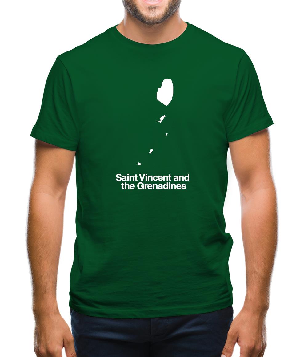 Saint Vincent And The Grenadines Silhouette Mens T-Shirt Saint Vincent And The Grenadines Silhouette Mens T-Shirt