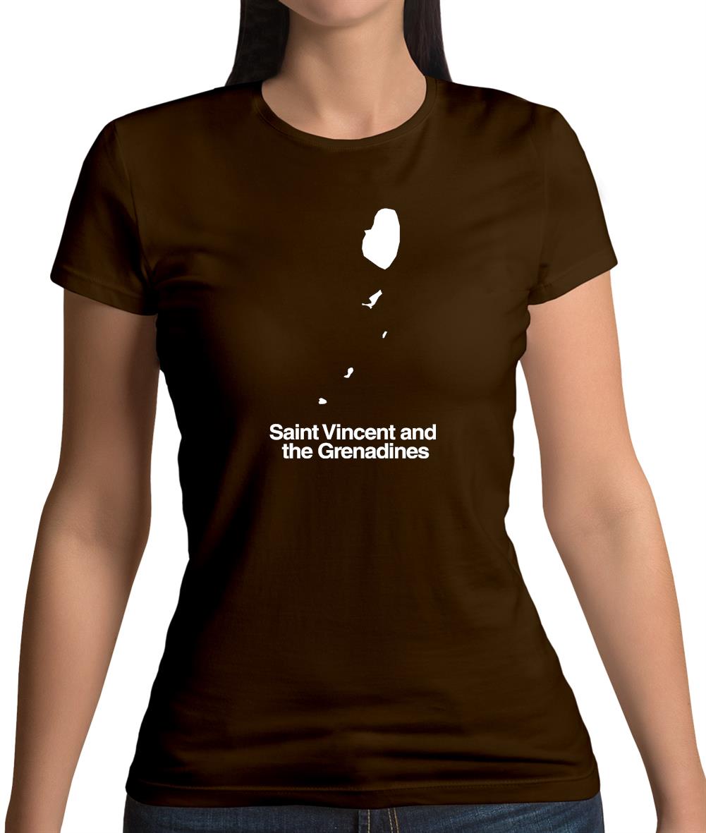 Saint Vincent And The Grenadines Silhouette Womens T-Shirt Saint Vincent And The Grenadines Silhouette Womens T-Shirt