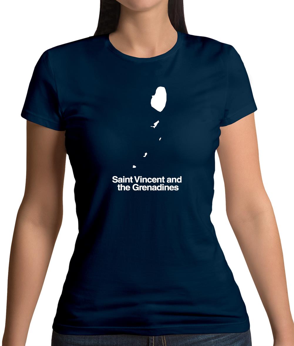 Saint Vincent And The Grenadines Silhouette Womens T-Shirt Saint Vincent And The Grenadines Silhouette Womens T-Shirt