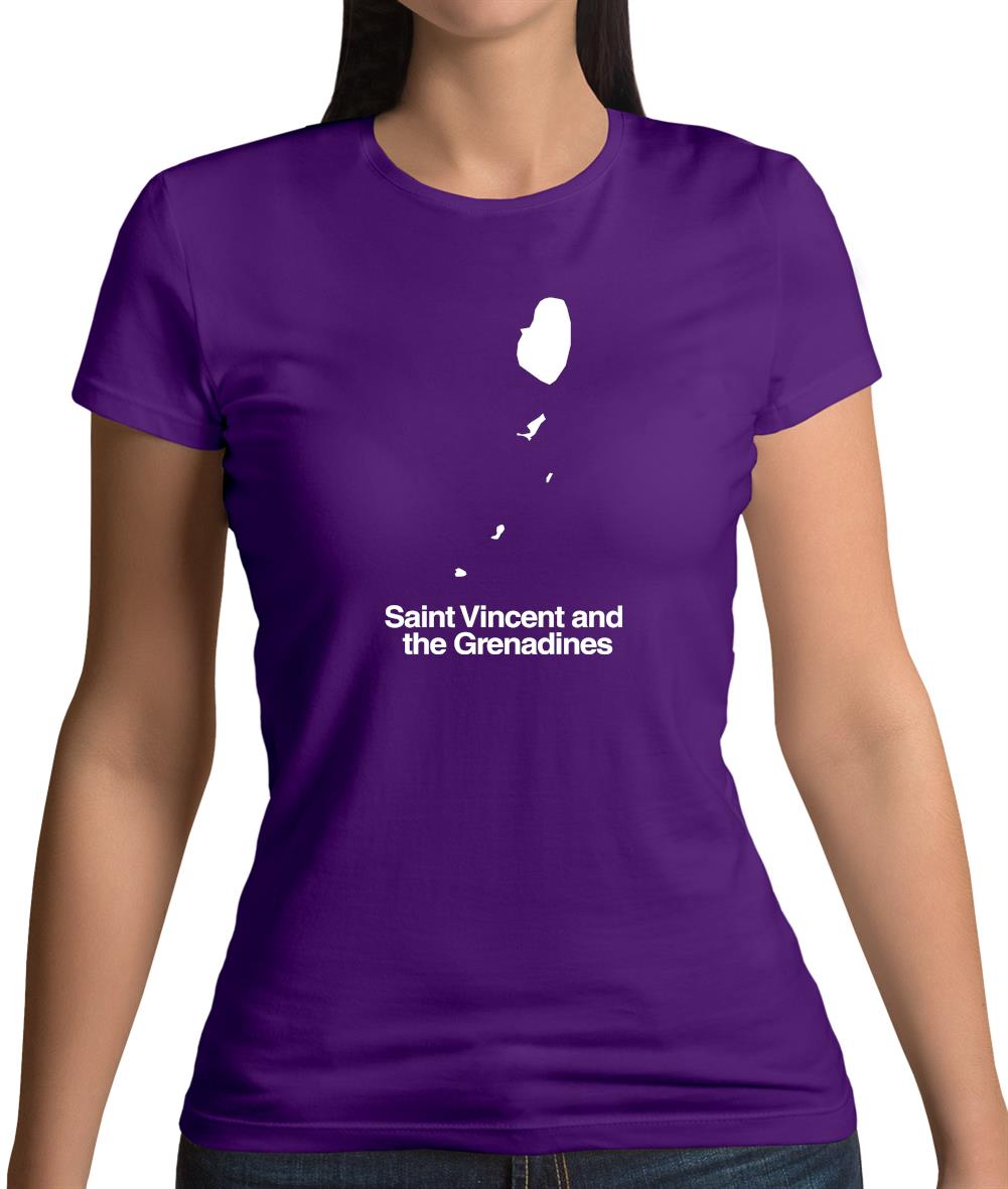 Saint Vincent And The Grenadines Silhouette Womens T-Shirt Saint Vincent And The Grenadines Silhouette Womens T-Shirt