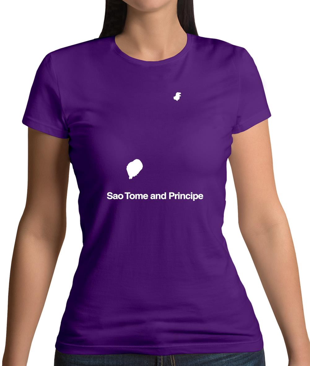 Sao Tome And Principe Silhouette Womens T-Shirt Sao Tome And Principe Silhouette Womens T-Shirt