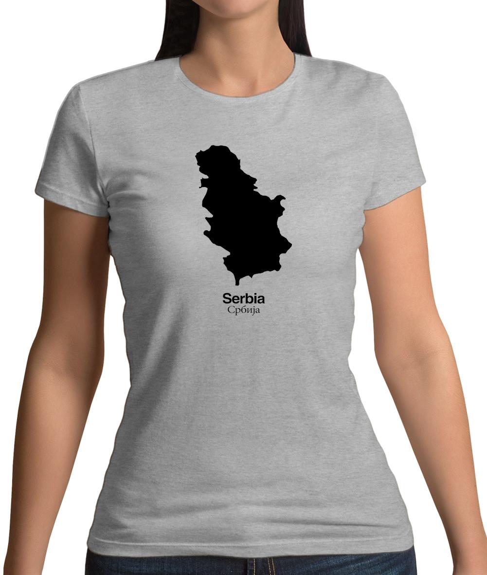 Serbia Silhouette Womens T-Shirt Serbia Silhouette Womens T-Shirt