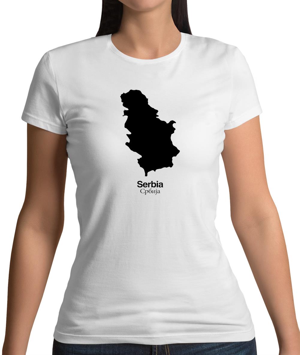 Serbia Silhouette Womens T-Shirt Serbia Silhouette Womens T-Shirt