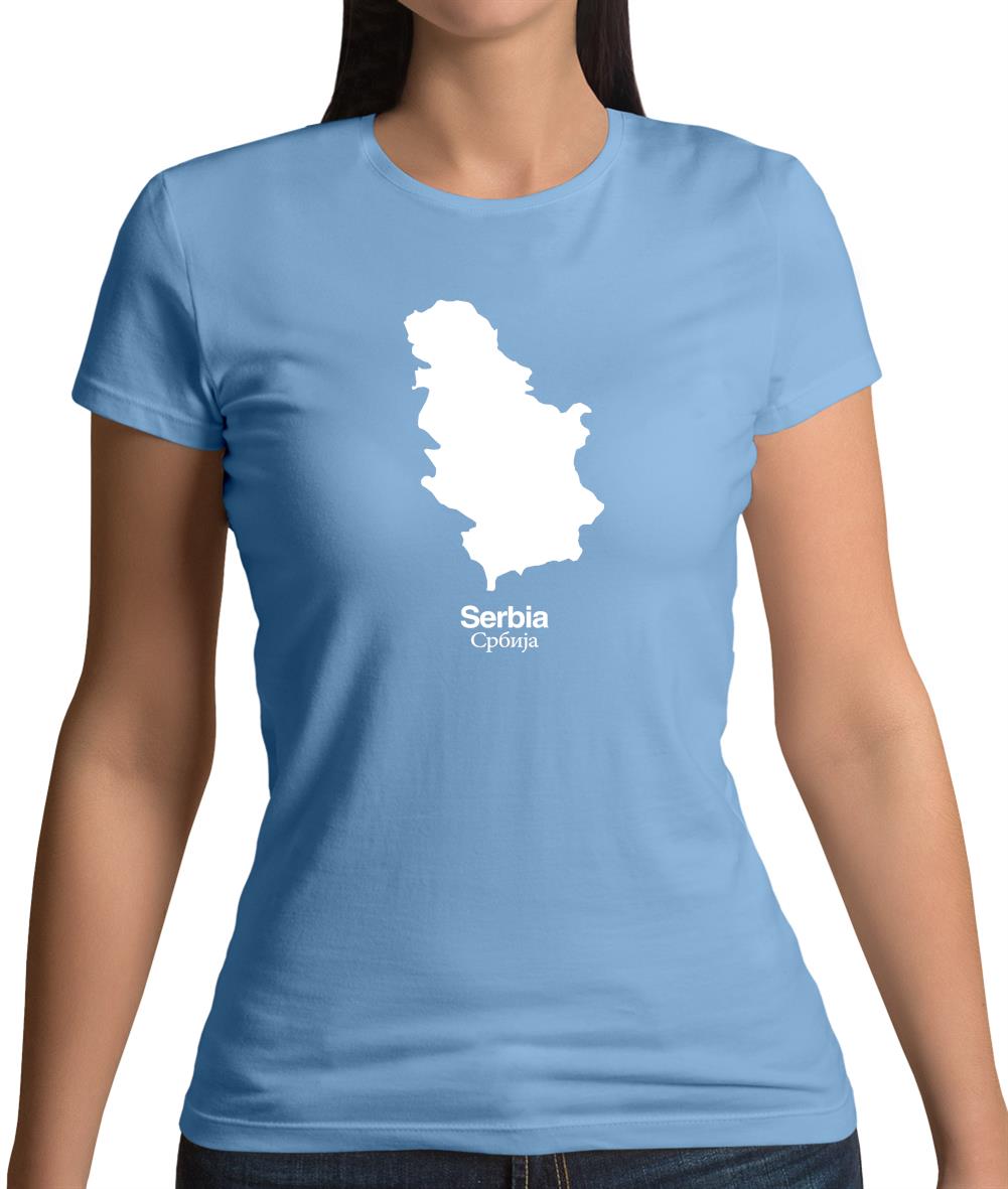 Serbia Silhouette Womens T-Shirt Serbia Silhouette Womens T-Shirt