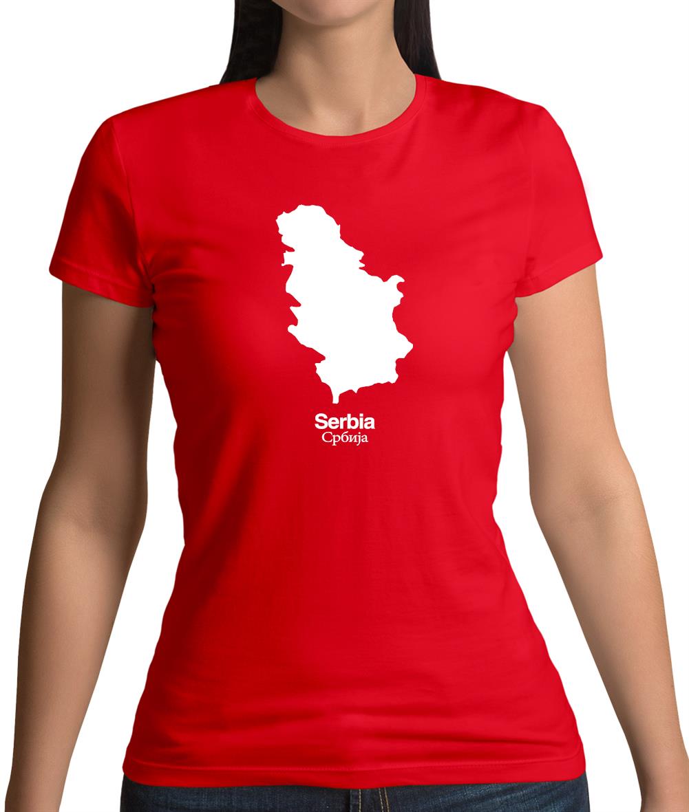 Serbia Silhouette Womens T-Shirt Serbia Silhouette Womens T-Shirt