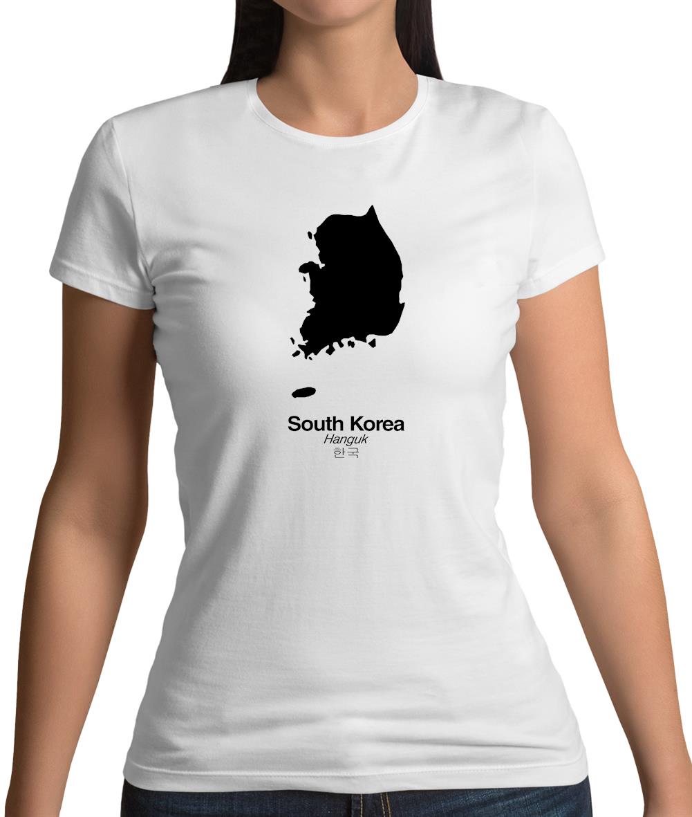South Korea Silhouette Womens T-Shirt South Korea Silhouette Womens T-Shirt