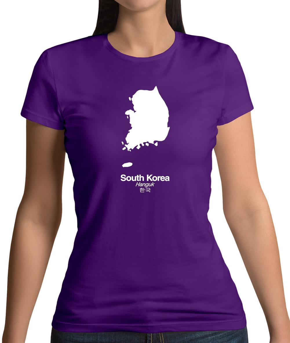 South Korea Silhouette Womens T-Shirt South Korea Silhouette Womens T-Shirt