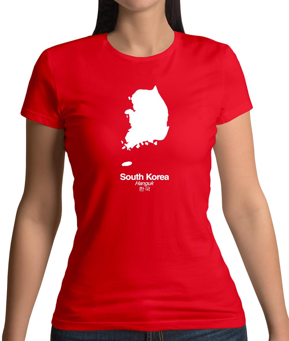 South Korea Silhouette Womens T-Shirt South Korea Silhouette Womens T-Shirt