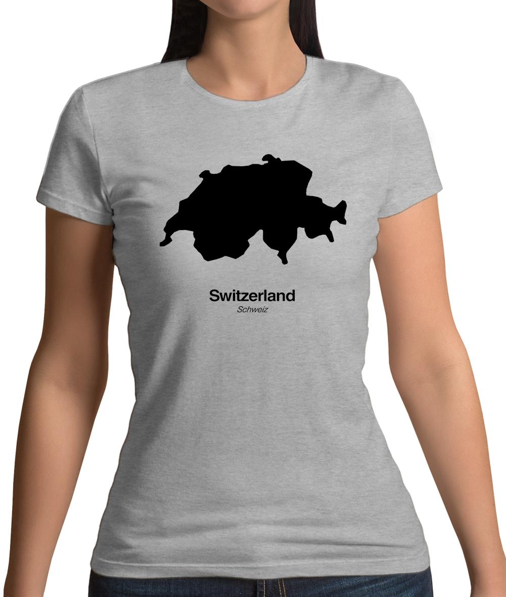 Switzerland Silhouette Womens T-Shirt Switzerland Silhouette Womens T-Shirt