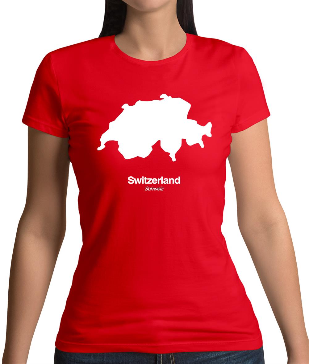 Switzerland Silhouette Womens T-Shirt Switzerland Silhouette Womens T-Shirt