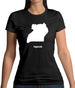 Uganda Silhouette Womens T-Shirt Uganda Silhouette Womens T-Shirt