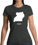 Uganda Silhouette Womens T-Shirt Uganda Silhouette Womens T-Shirt