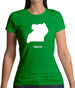 Uganda Silhouette Womens T-Shirt Uganda Silhouette Womens T-Shirt