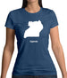 Uganda Silhouette Womens T-Shirt Uganda Silhouette Womens T-Shirt