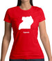 Uganda Silhouette Womens T-Shirt