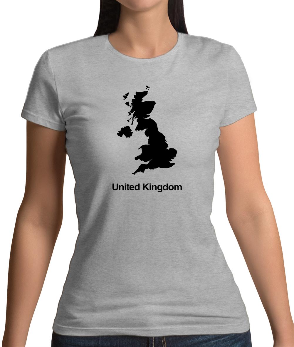 United Kingdom Silhouette Womens T-Shirt United Kingdom Silhouette Womens T-Shirt