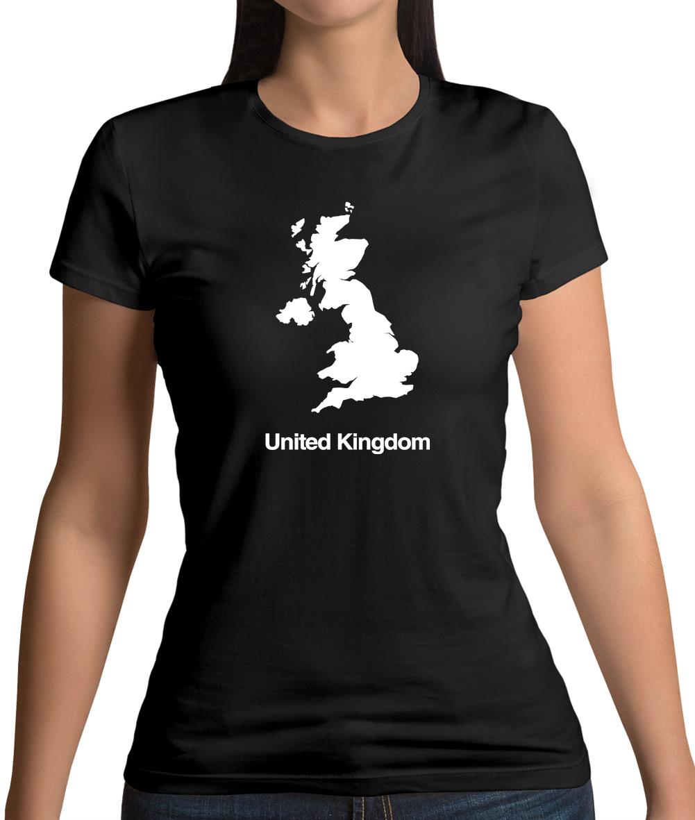 United Kingdom Silhouette Womens T-Shirt United Kingdom Silhouette Womens T-Shirt