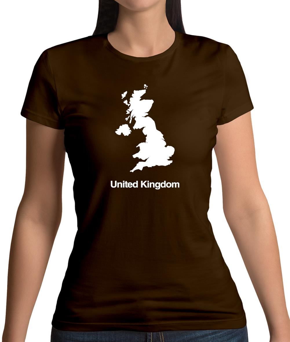 United Kingdom Silhouette Womens T-Shirt United Kingdom Silhouette Womens T-Shirt
