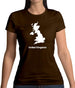 United Kingdom Silhouette Womens T-Shirt United Kingdom Silhouette Womens T-Shirt