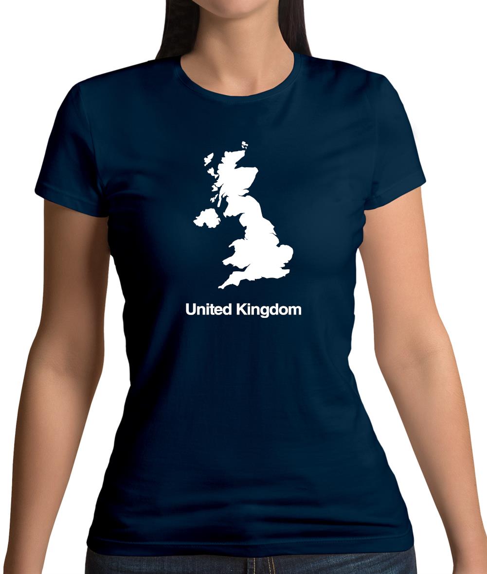 United Kingdom Silhouette Womens T-Shirt United Kingdom Silhouette Womens T-Shirt