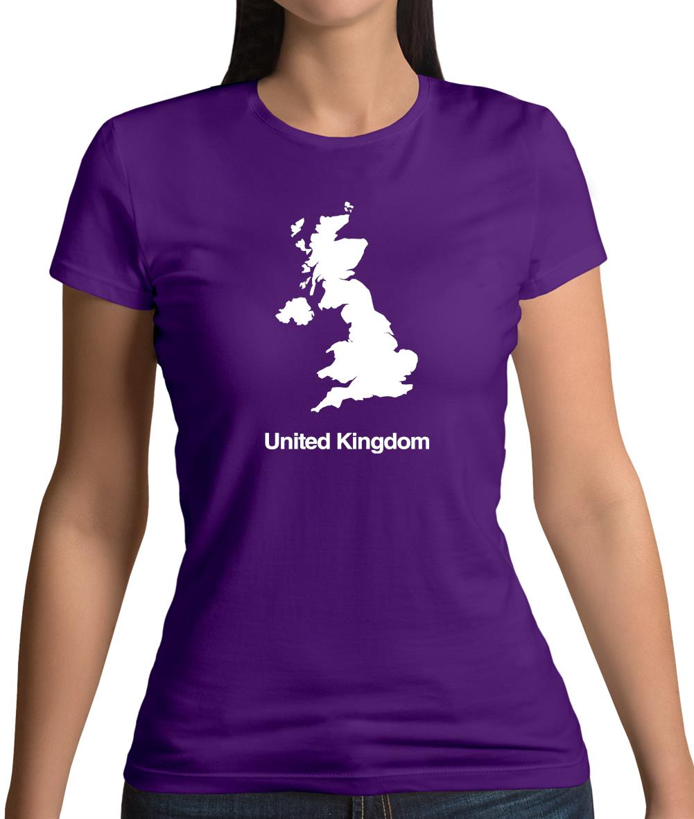 United Kingdom Silhouette Womens T-Shirt United Kingdom Silhouette Womens T-Shirt