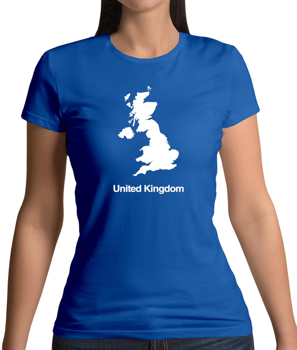 United Kingdom Silhouette Womens T-Shirt United Kingdom Silhouette Womens T-Shirt