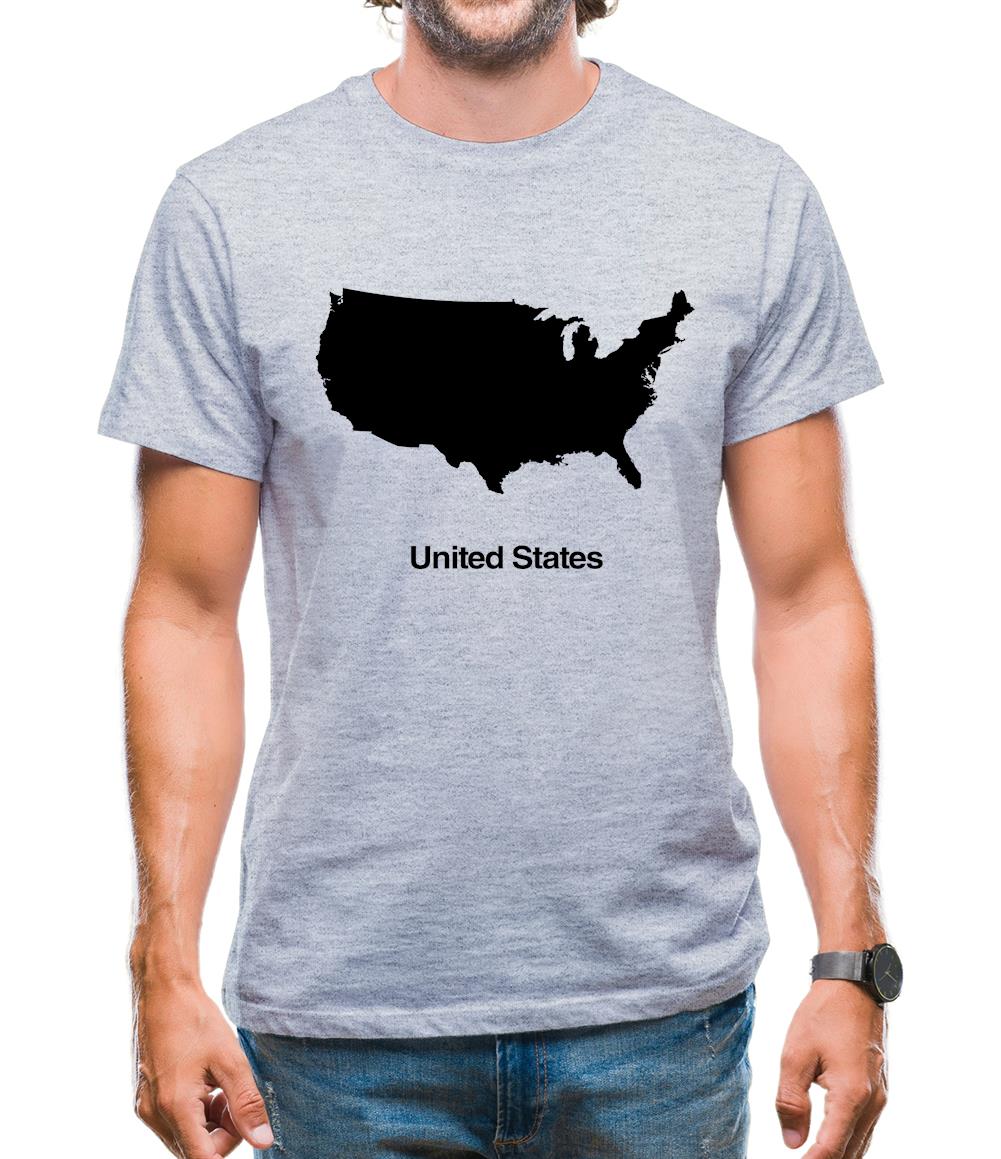United States Silhouette Mens T-Shirt United States Silhouette Mens T-Shirt