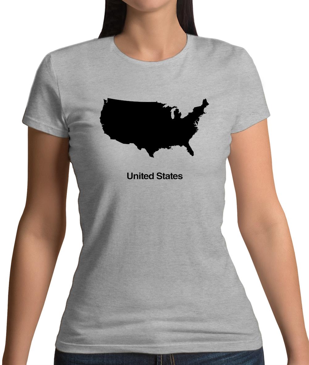 United States Silhouette Womens T-Shirt United States Silhouette Womens T-Shirt