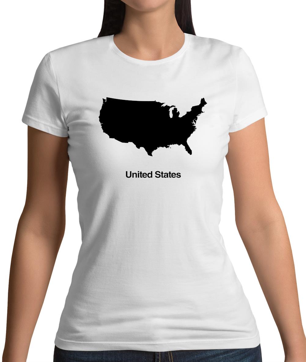 United States Silhouette Womens T-Shirt United States Silhouette Womens T-Shirt