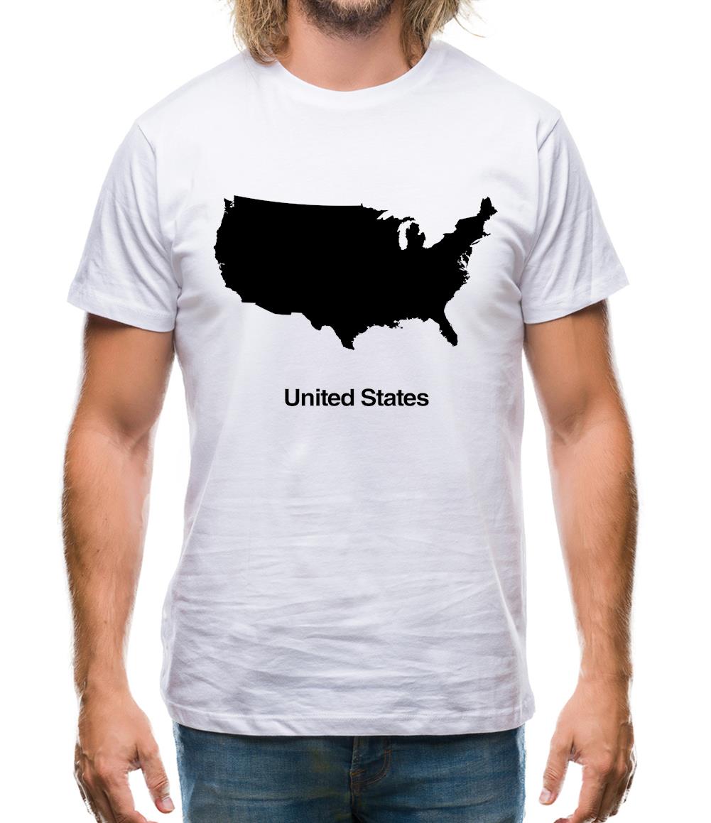 United States Silhouette Mens T-Shirt United States Silhouette Mens T-Shirt