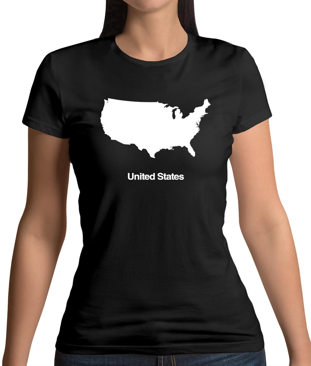 United States Silhouette Womens T-Shirt United States Silhouette Womens T-Shirt