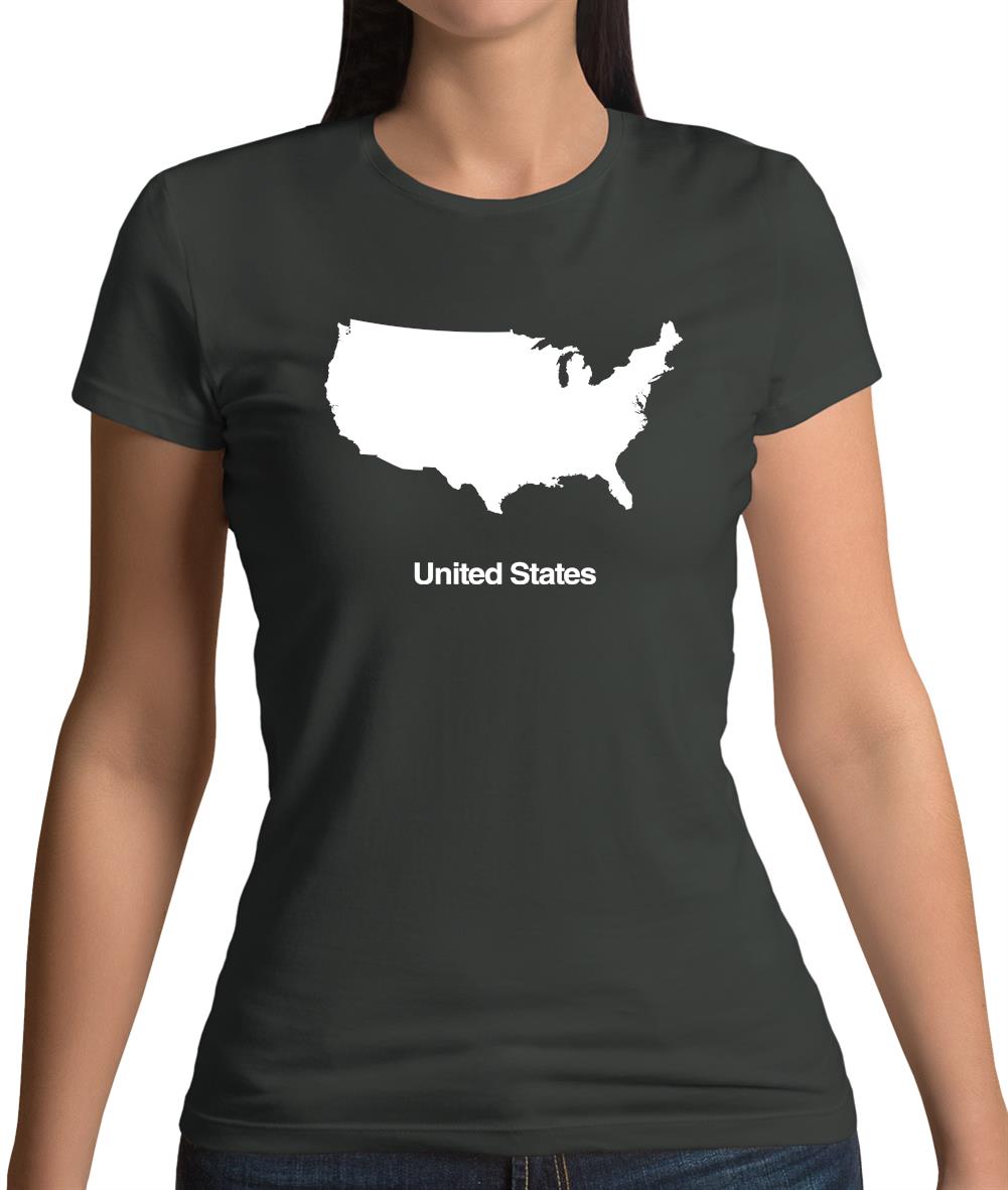 United States Silhouette Womens T-Shirt United States Silhouette Womens T-Shirt