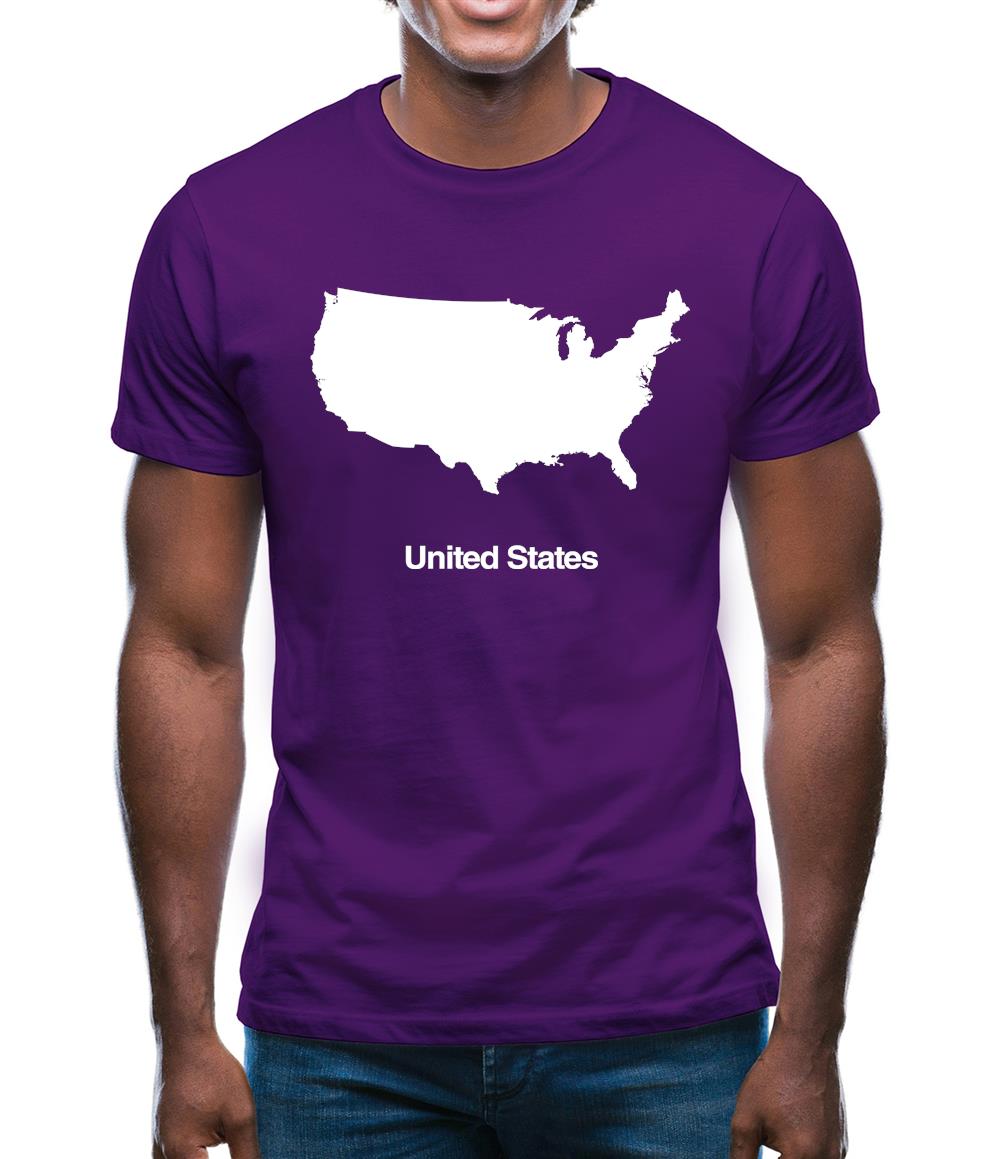 United States Silhouette Mens T-Shirt United States Silhouette Mens T-Shirt