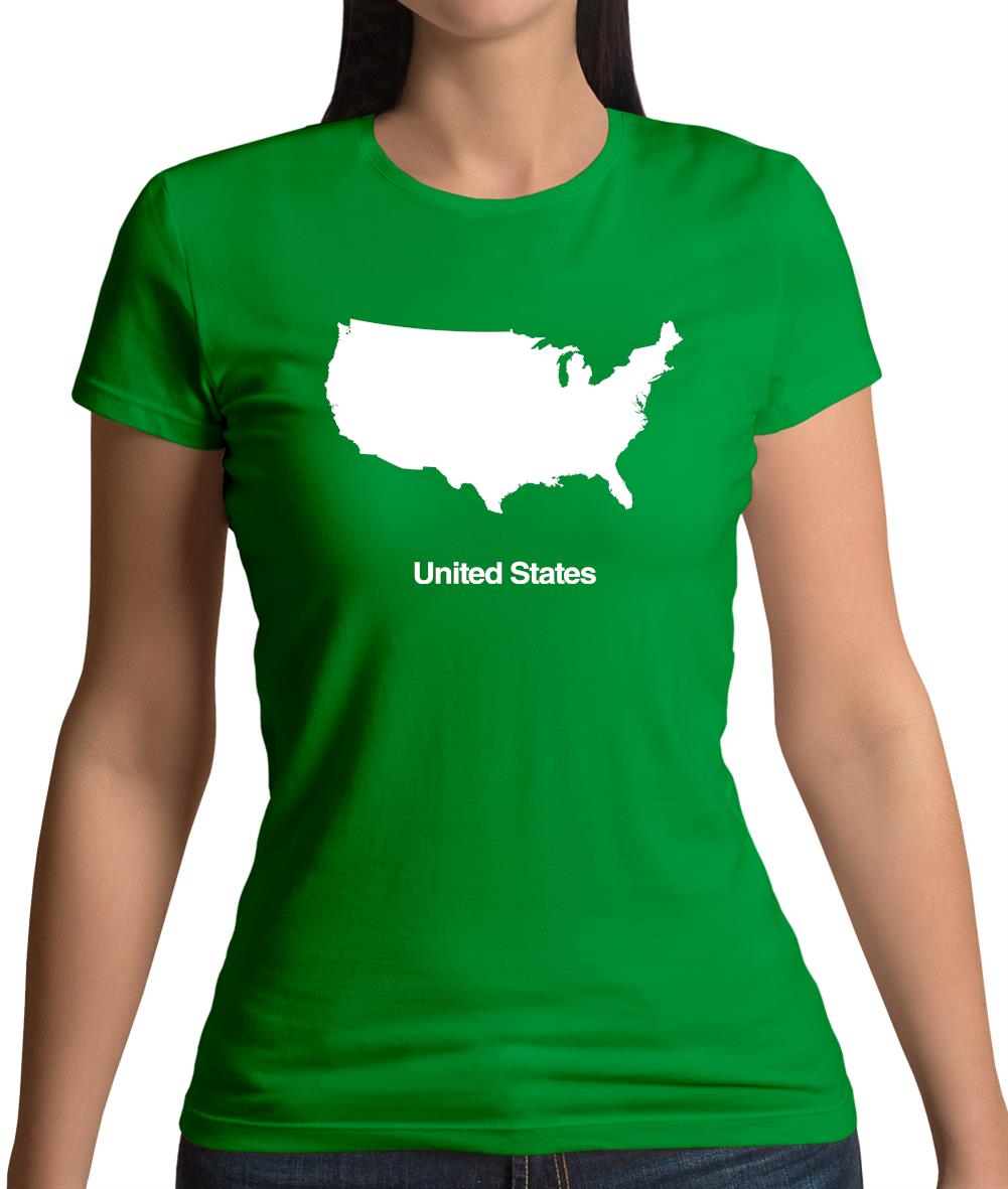 United States Silhouette Womens T-Shirt United States Silhouette Womens T-Shirt