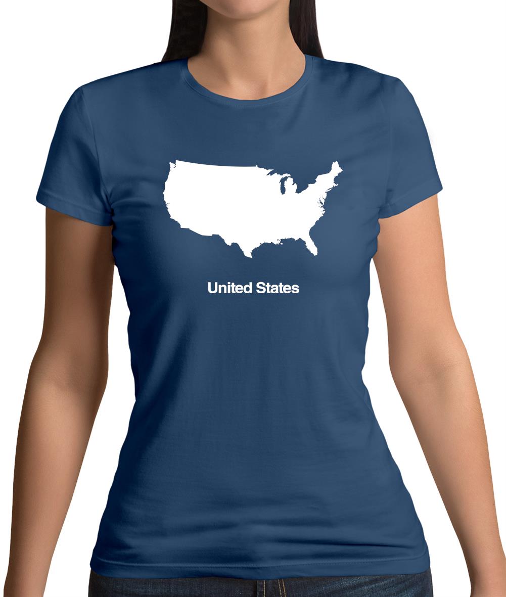 United States Silhouette Womens T-Shirt United States Silhouette Womens T-Shirt