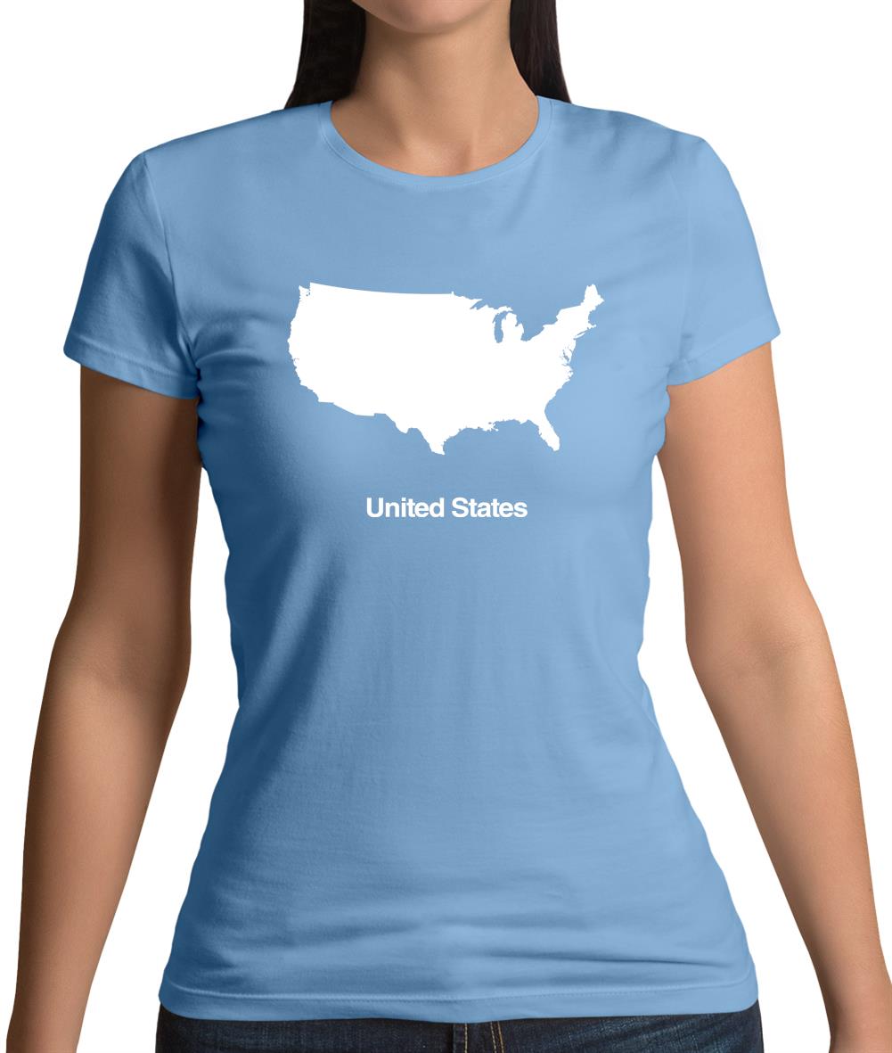 United States Silhouette Womens T-Shirt United States Silhouette Womens T-Shirt