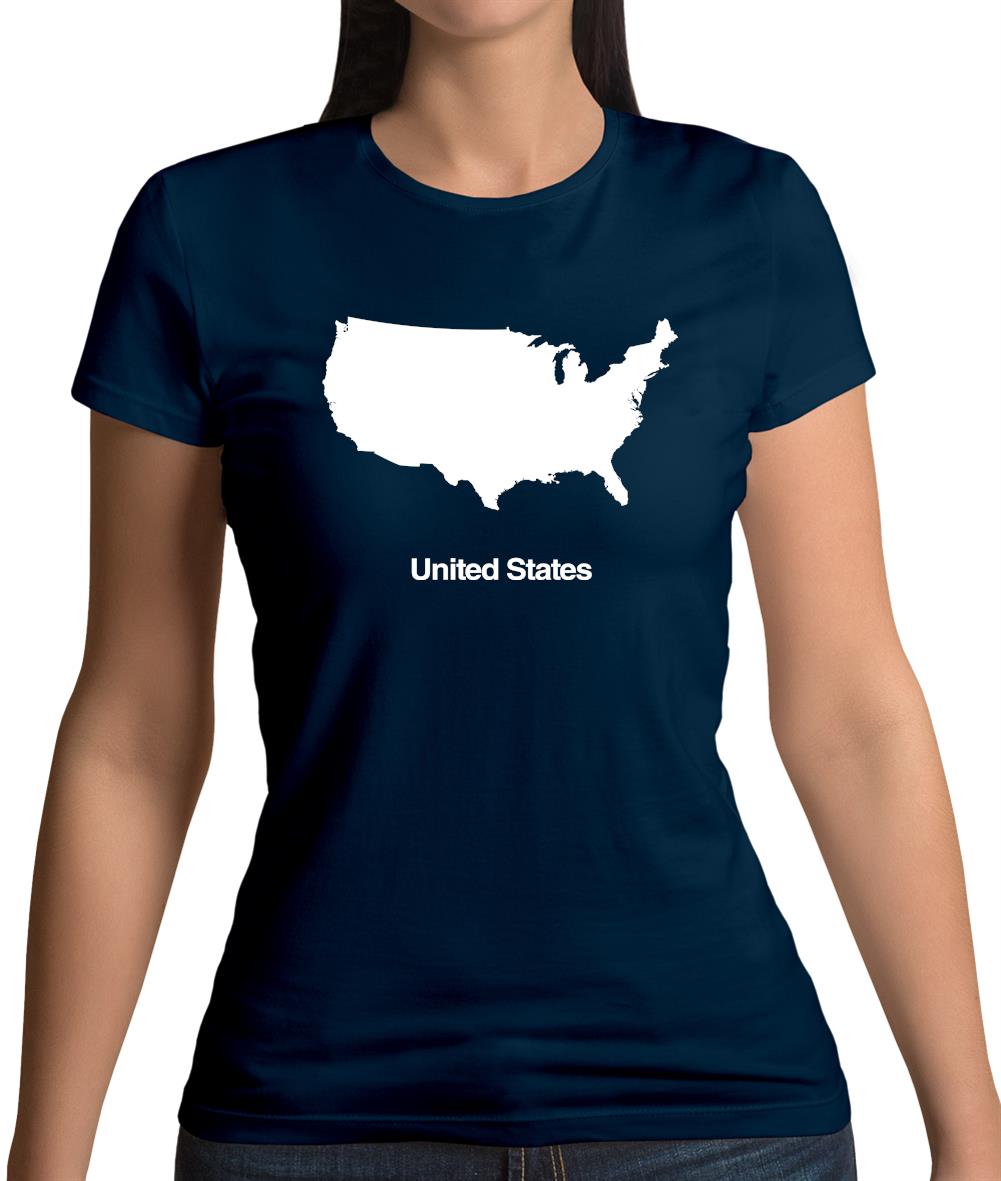 United States Silhouette Womens T-Shirt United States Silhouette Womens T-Shirt
