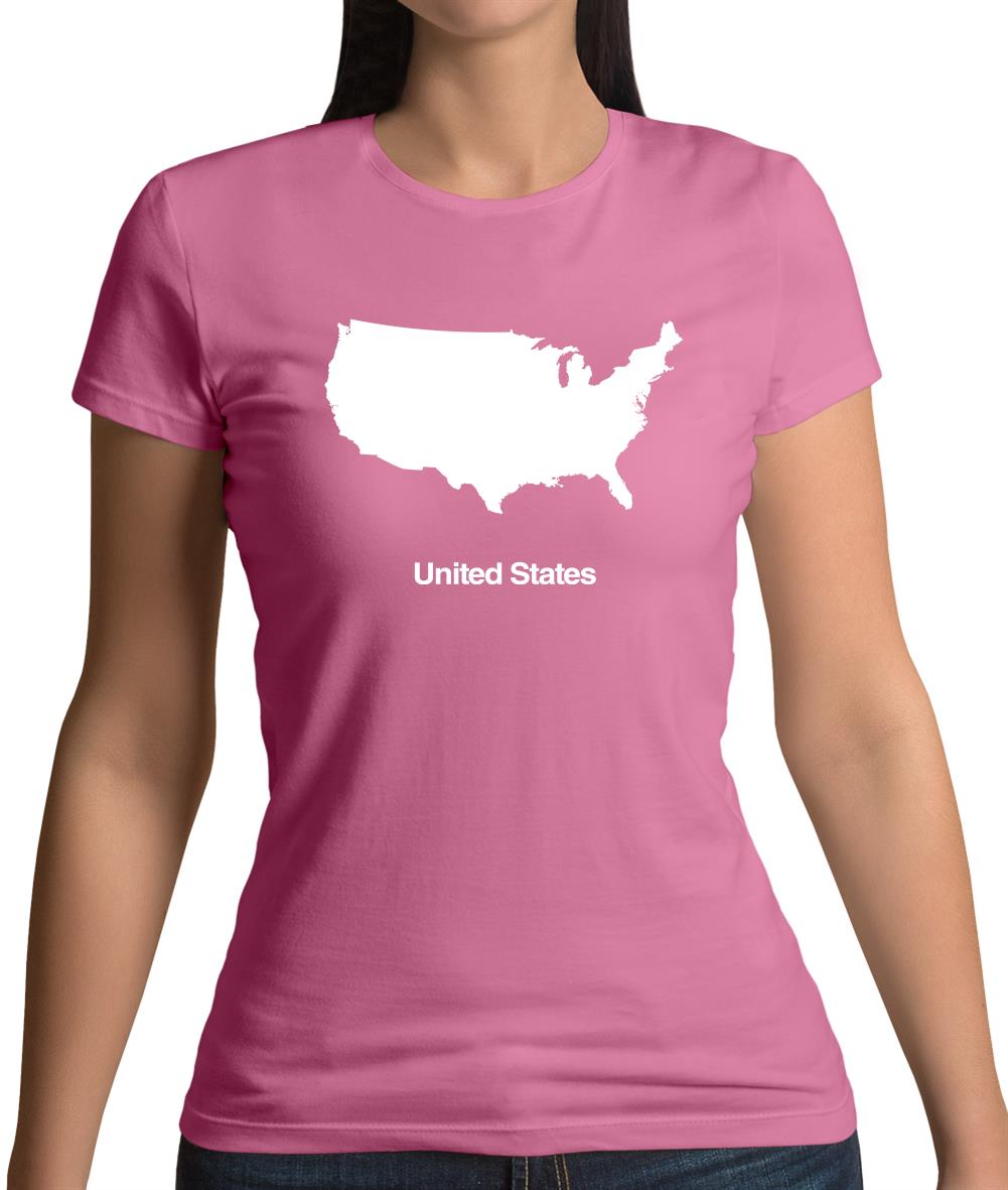 United States Silhouette Womens T-Shirt United States Silhouette Womens T-Shirt
