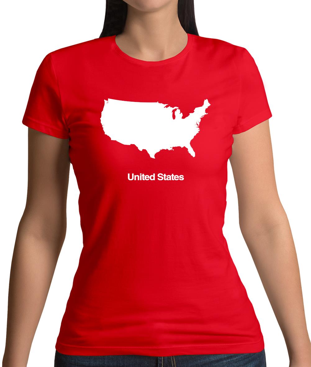 United States Silhouette Womens T-Shirt United States Silhouette Womens T-Shirt
