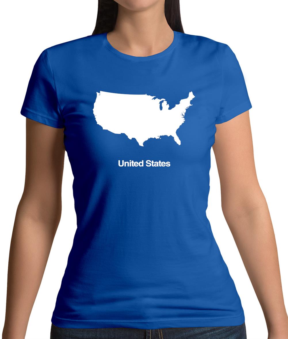 United States Silhouette Womens T-Shirt United States Silhouette Womens T-Shirt