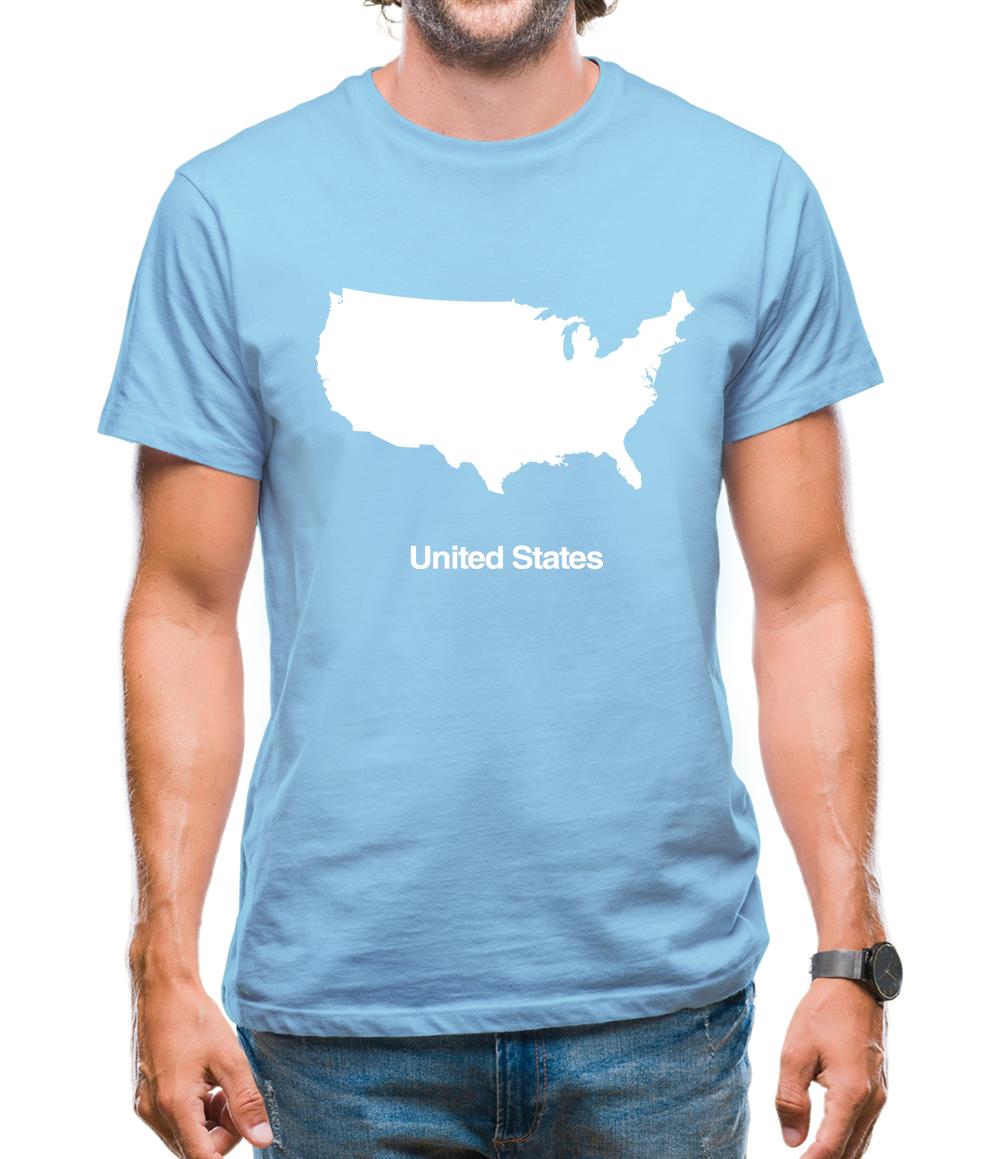 United States Silhouette Mens T-Shirt United States Silhouette Mens T-Shirt
