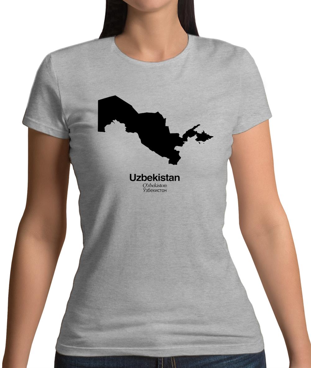 Uzbekistan Silhouette Womens T-Shirt Uzbekistan Silhouette Womens T-Shirt
