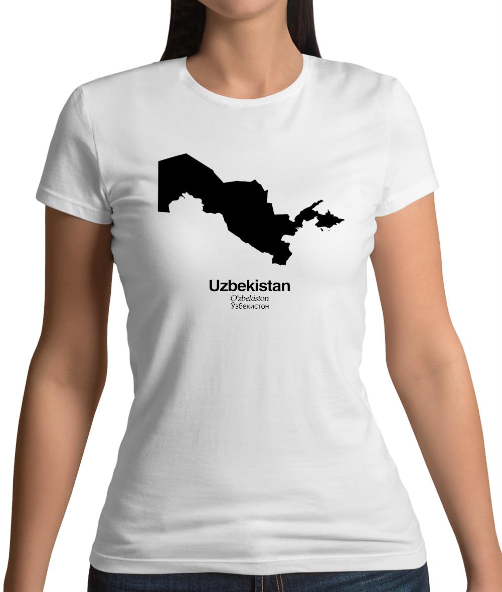 Uzbekistan Silhouette Womens T-Shirt Uzbekistan Silhouette Womens T-Shirt