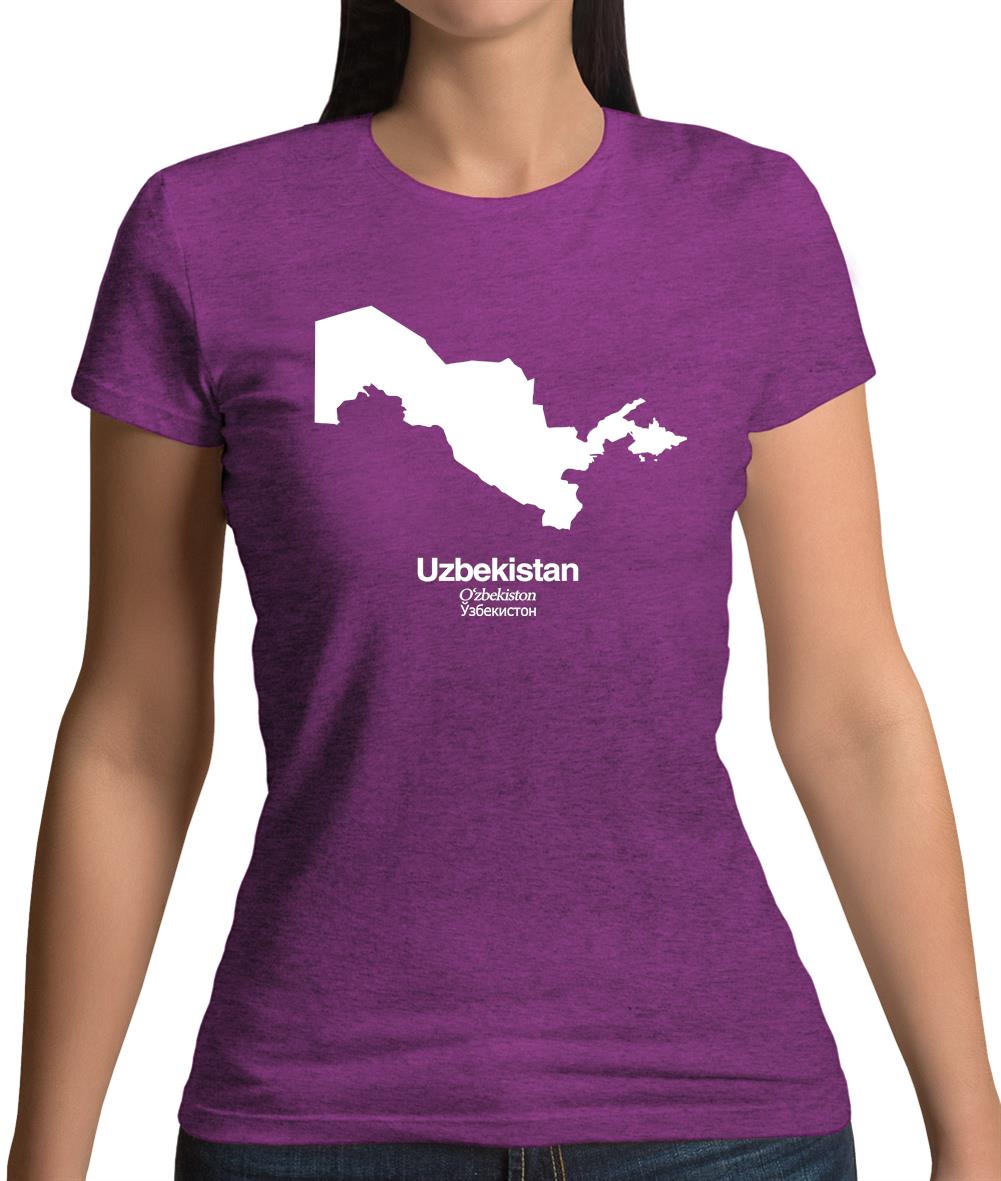 Uzbekistan Silhouette Womens T-Shirt Uzbekistan Silhouette Womens T-Shirt