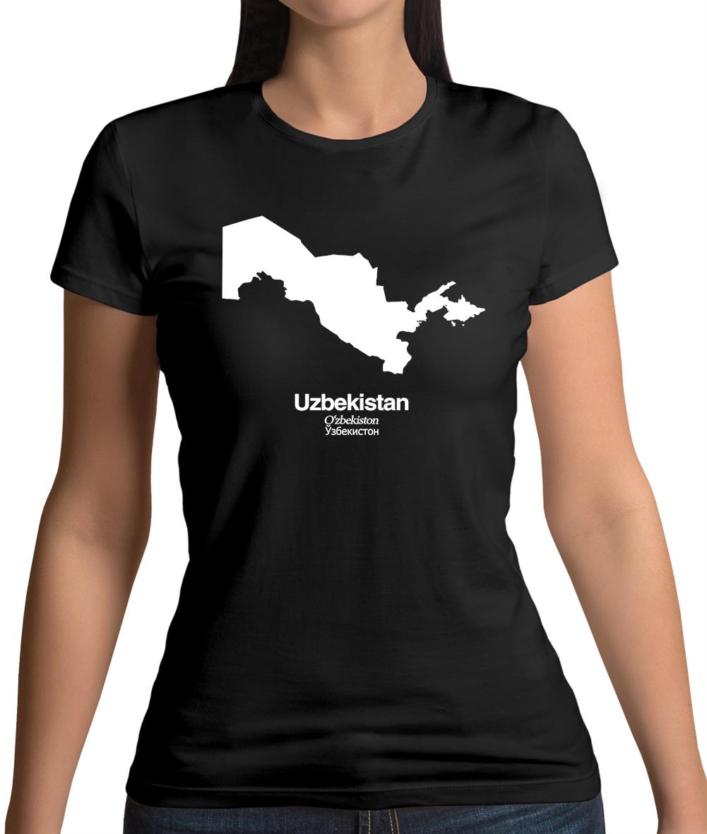 Uzbekistan Silhouette Womens T-Shirt Uzbekistan Silhouette Womens T-Shirt